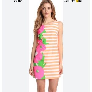 Lilly‎ Pulitzer Delia sunrise floral striped shift dress size 2 summer vacation